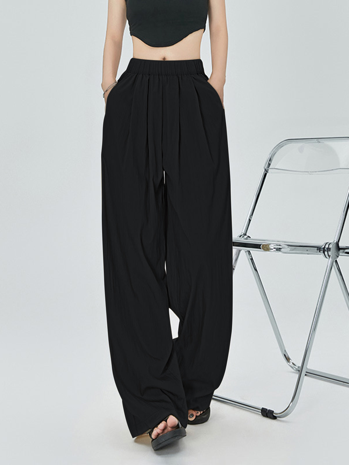 Classic Loose Pleated Wide Leg Pants