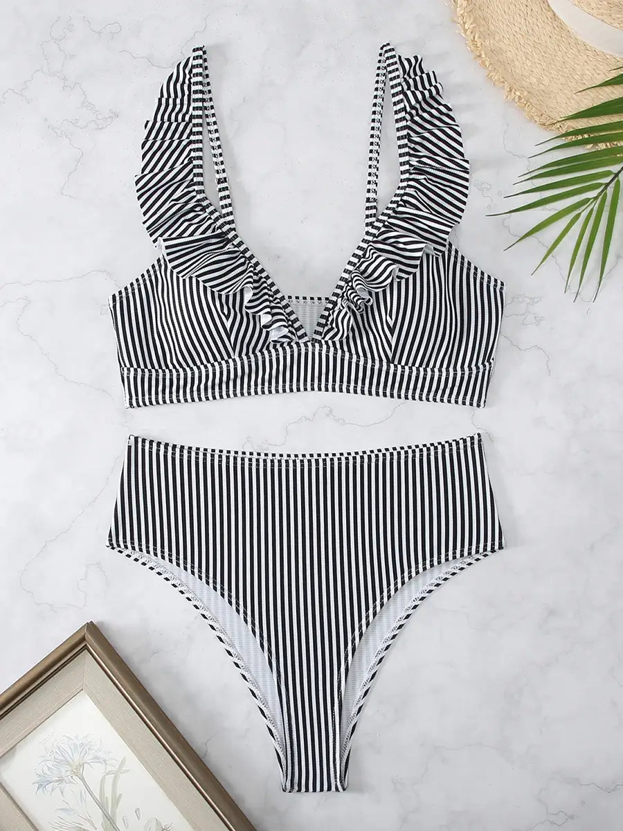 Vintage Striped Swimsuit