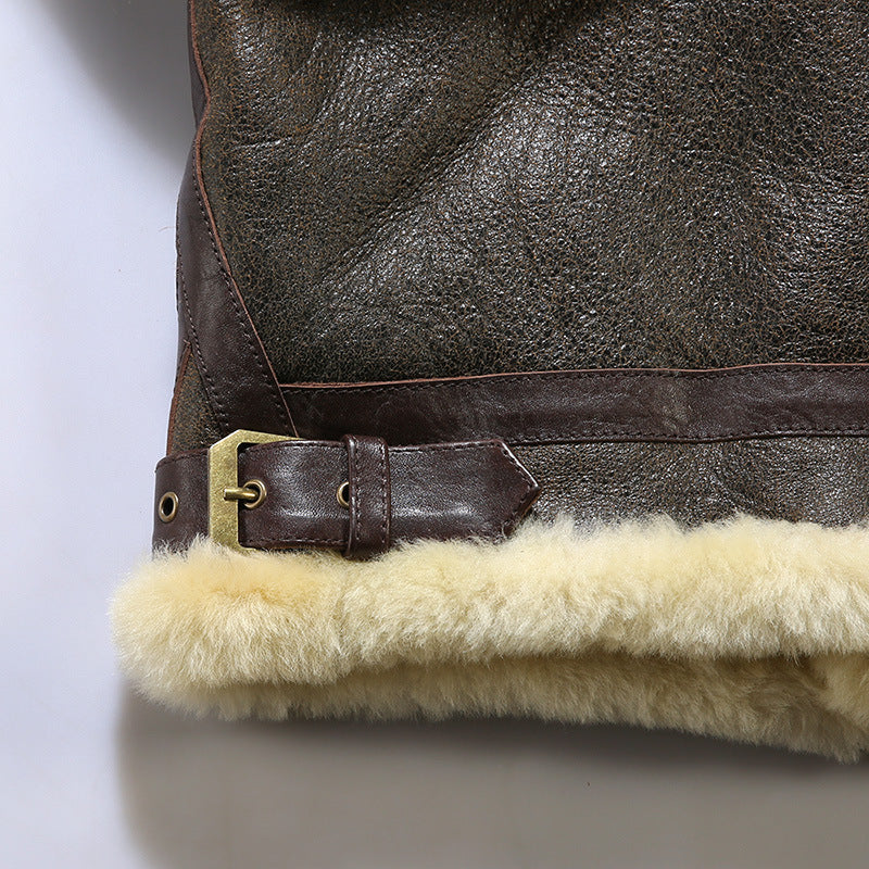 Old Money Leather Aviator Jacket