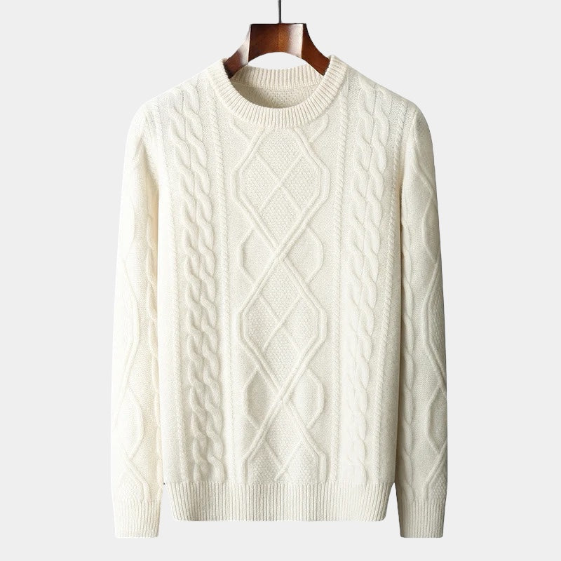 Merino Wool Crewneck Sweater Old Money