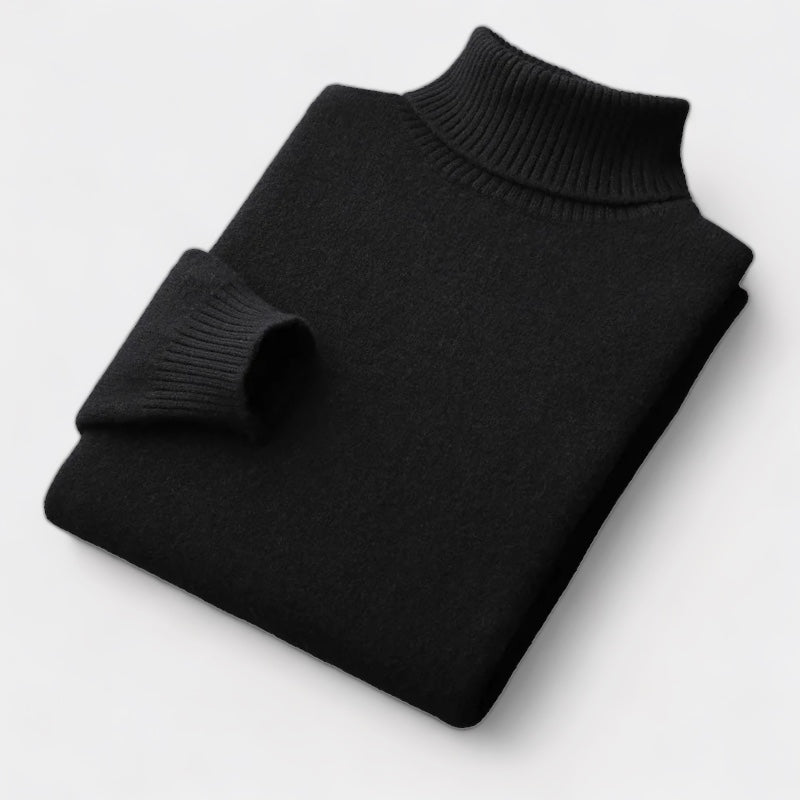 Merino Wool Turtleneck Sweater Old Money