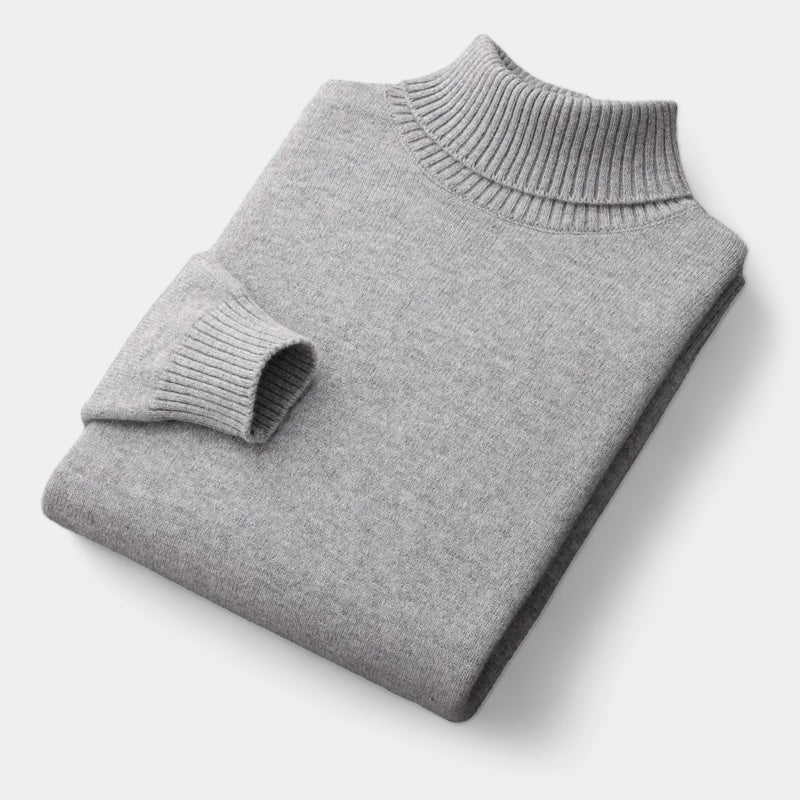 Merino Wool Turtleneck Sweater Old Money
