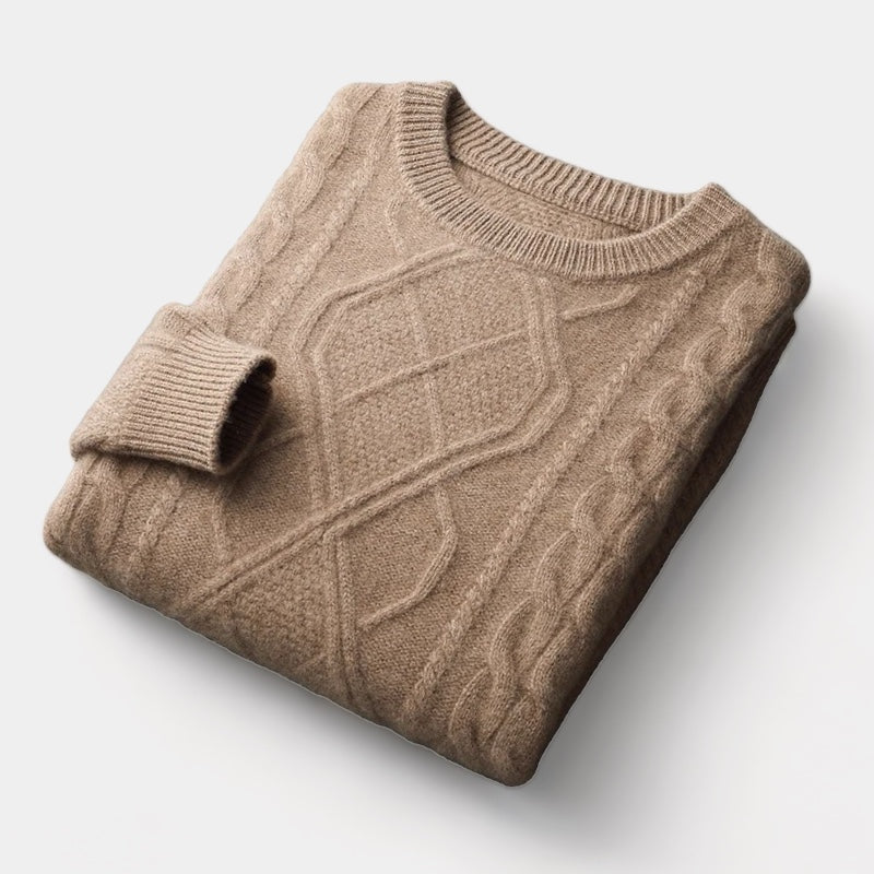 Merino Wool Crewneck Sweater Old Money