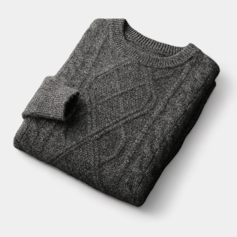 Merino Wool Crewneck Sweater Old Money