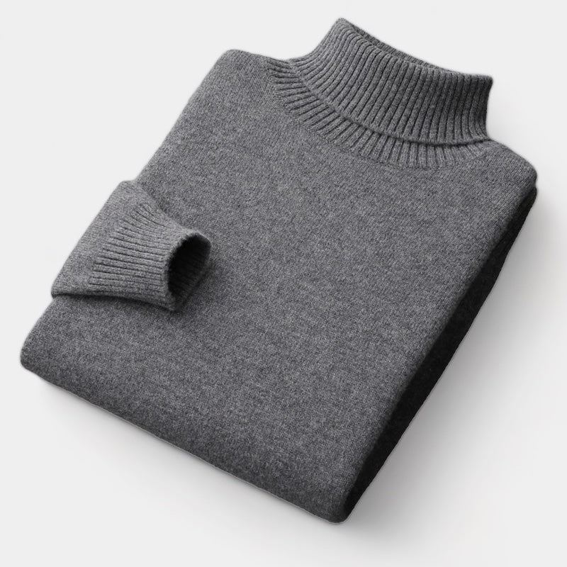 Merino Wool Turtleneck Sweater Old Money