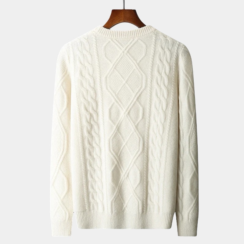 Merino Wool Crewneck Sweater Old Money