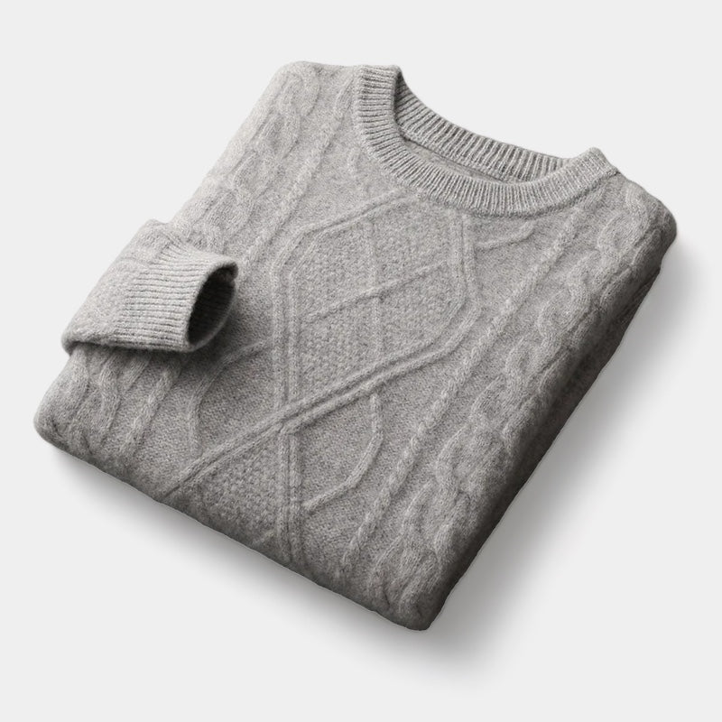Merino Wool Crewneck Sweater Old Money