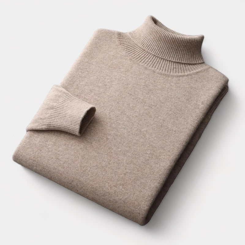 Merino Wool Turtleneck Sweater Old Money