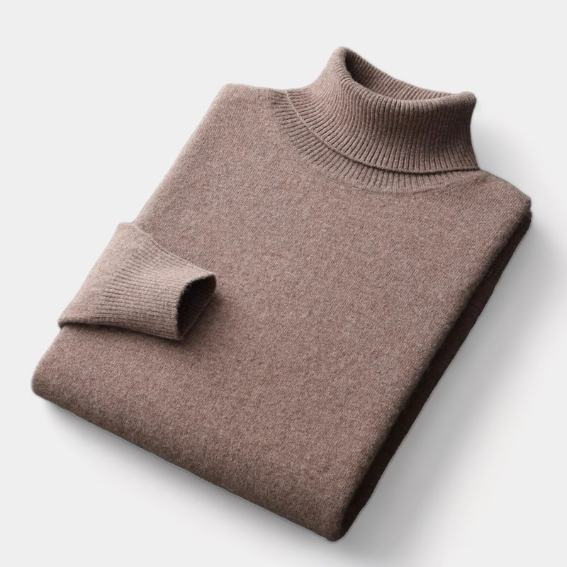 Merino Wool Turtleneck Sweater Old Money