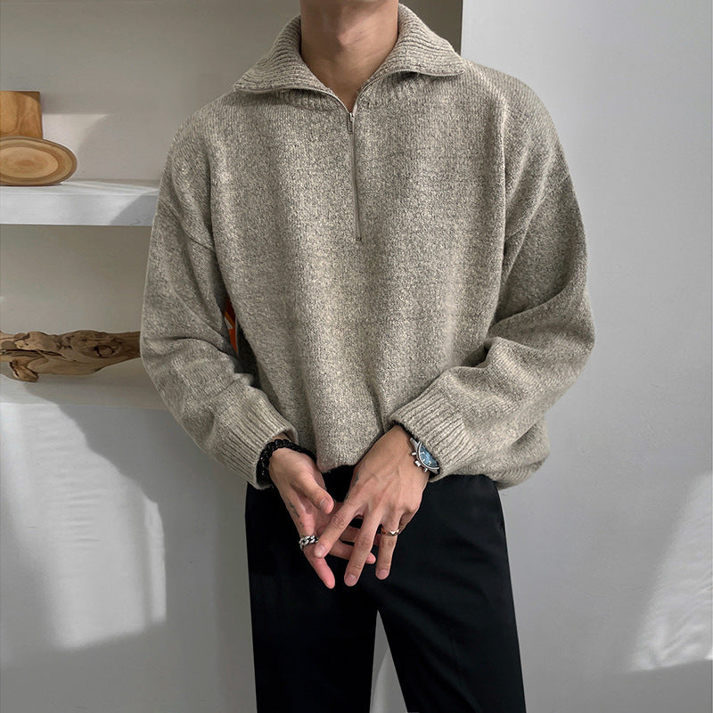 Pull à Col Zippé Old Money