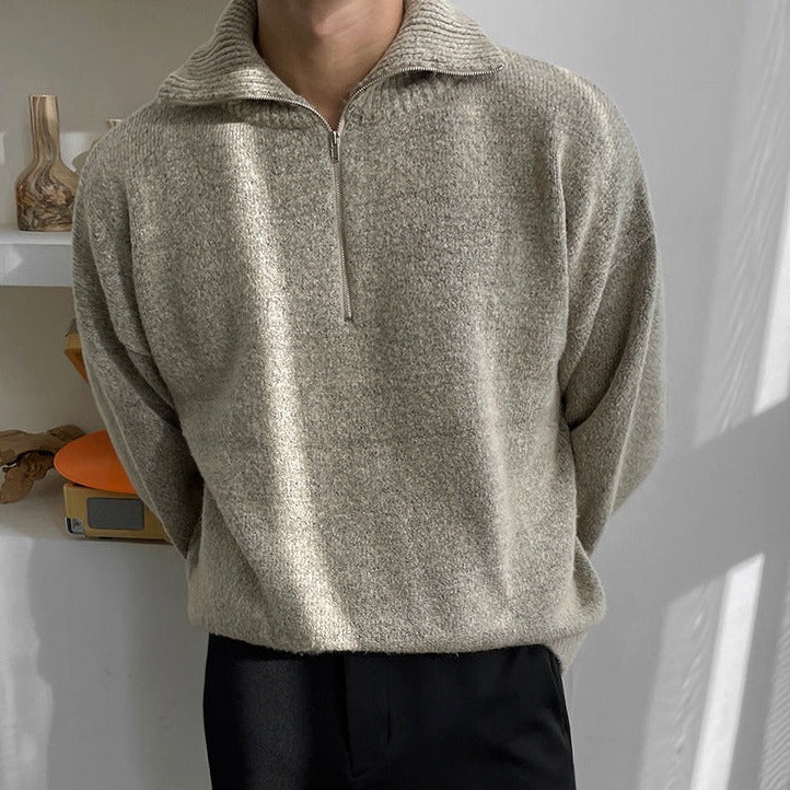 Pull à Col Zippé Old Money