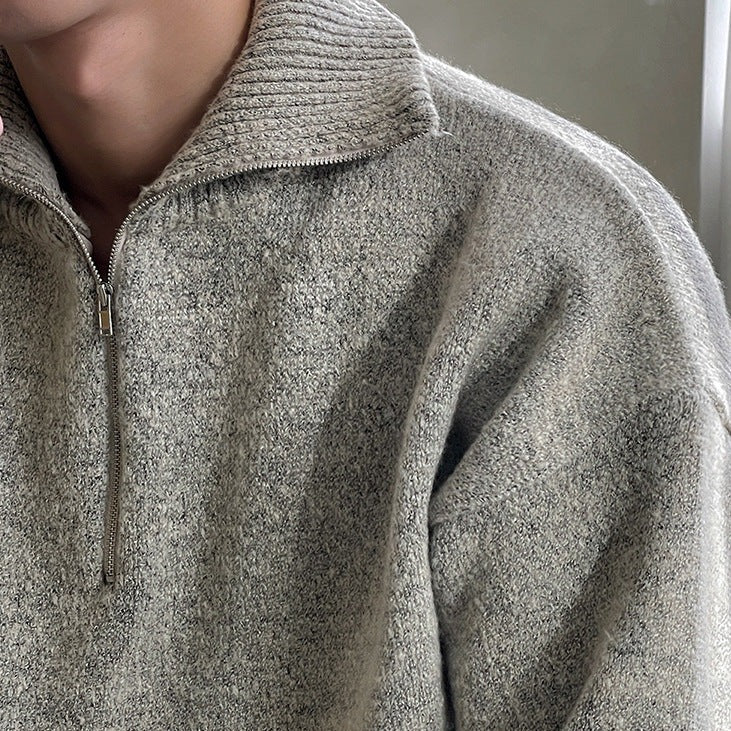 Pull à Col Zippé Old Money