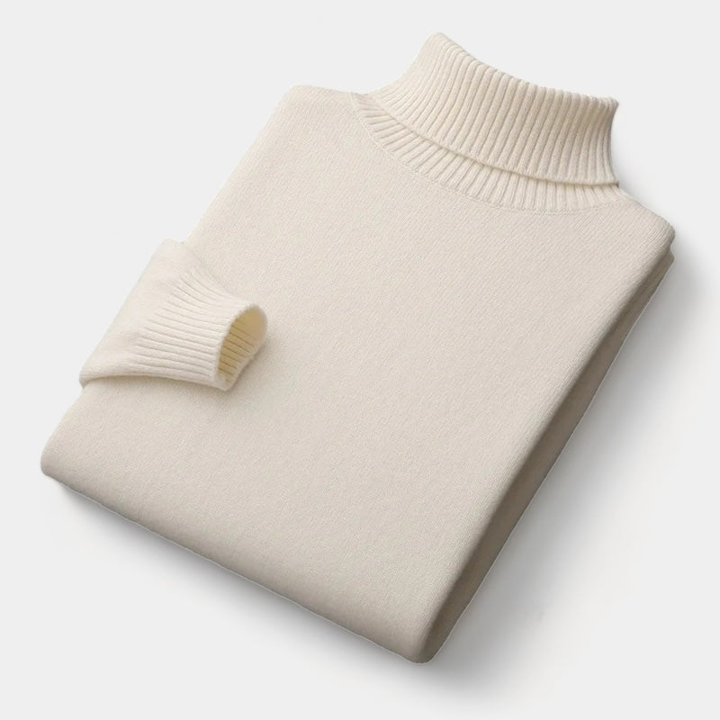 Merino Wool Turtleneck Sweater Old Money
