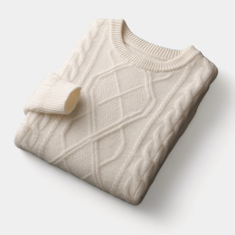 Merino Wool Crewneck Sweater Old Money