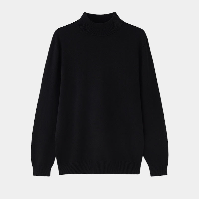 Pull à Demi-Col Roulé en Laine  Old Money