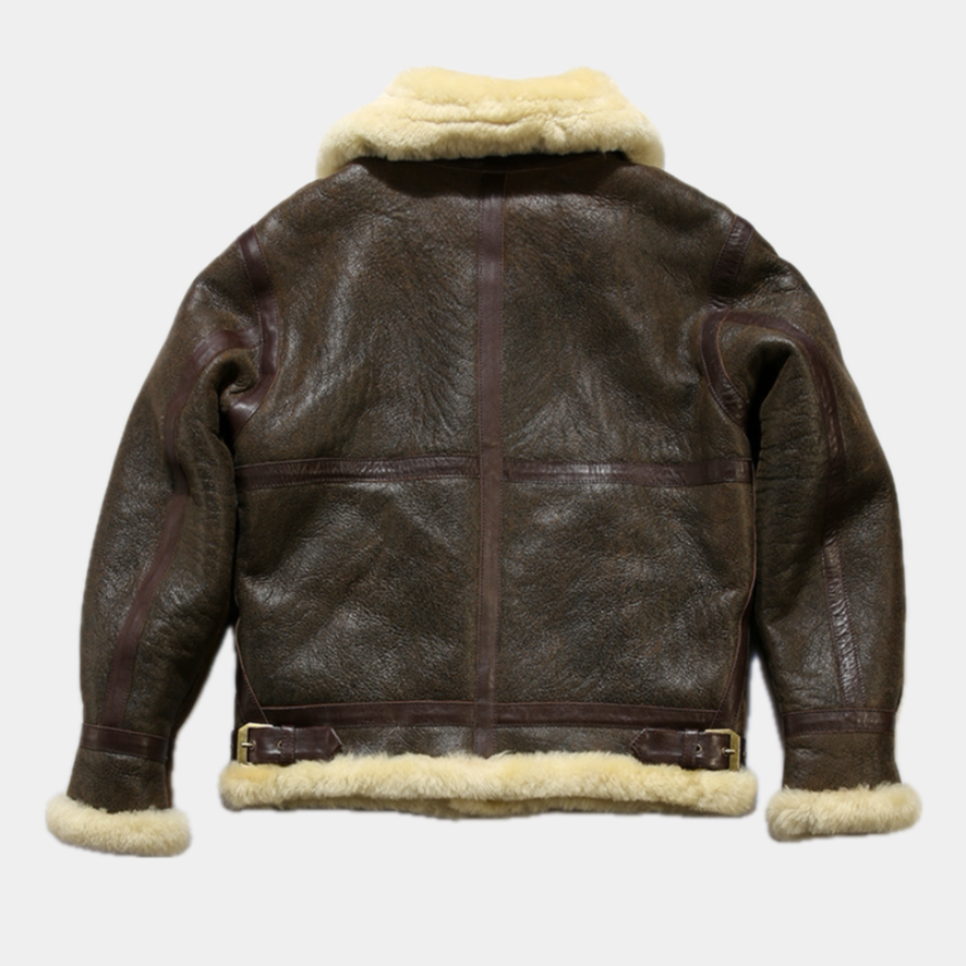 Old Money Leather Aviator Jacket