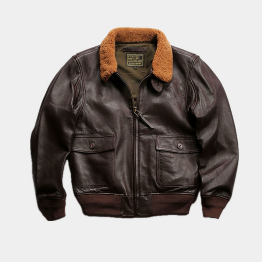 Manteau en cuir Old Money