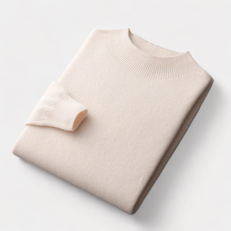 Pull à Demi-Col Roulé en Laine  Old Money