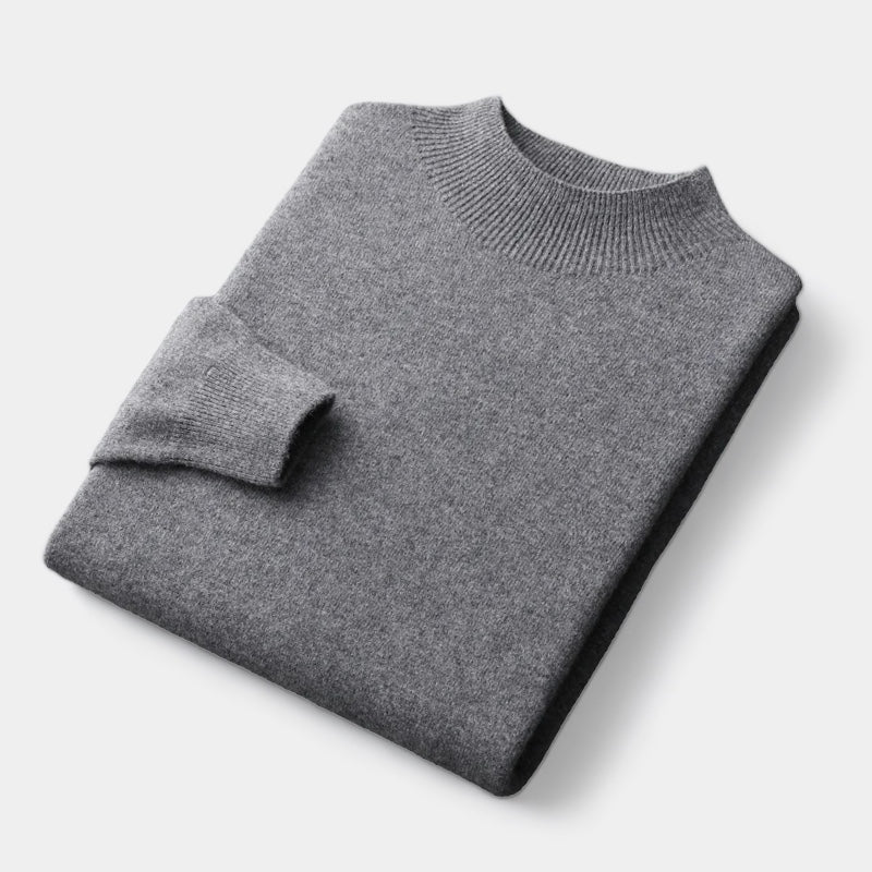Pull à Demi-Col Roulé en Laine  Old Money