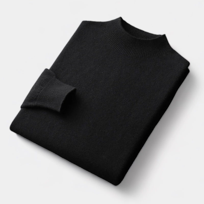Pull à Demi-Col Roulé en Laine  Old Money