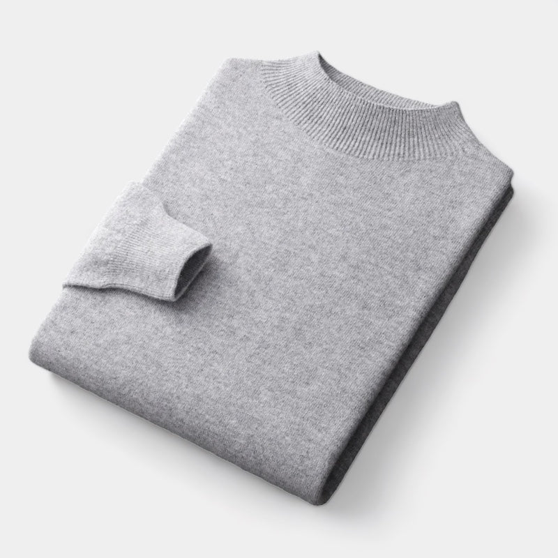 Pull à Demi-Col Roulé en Laine  Old Money