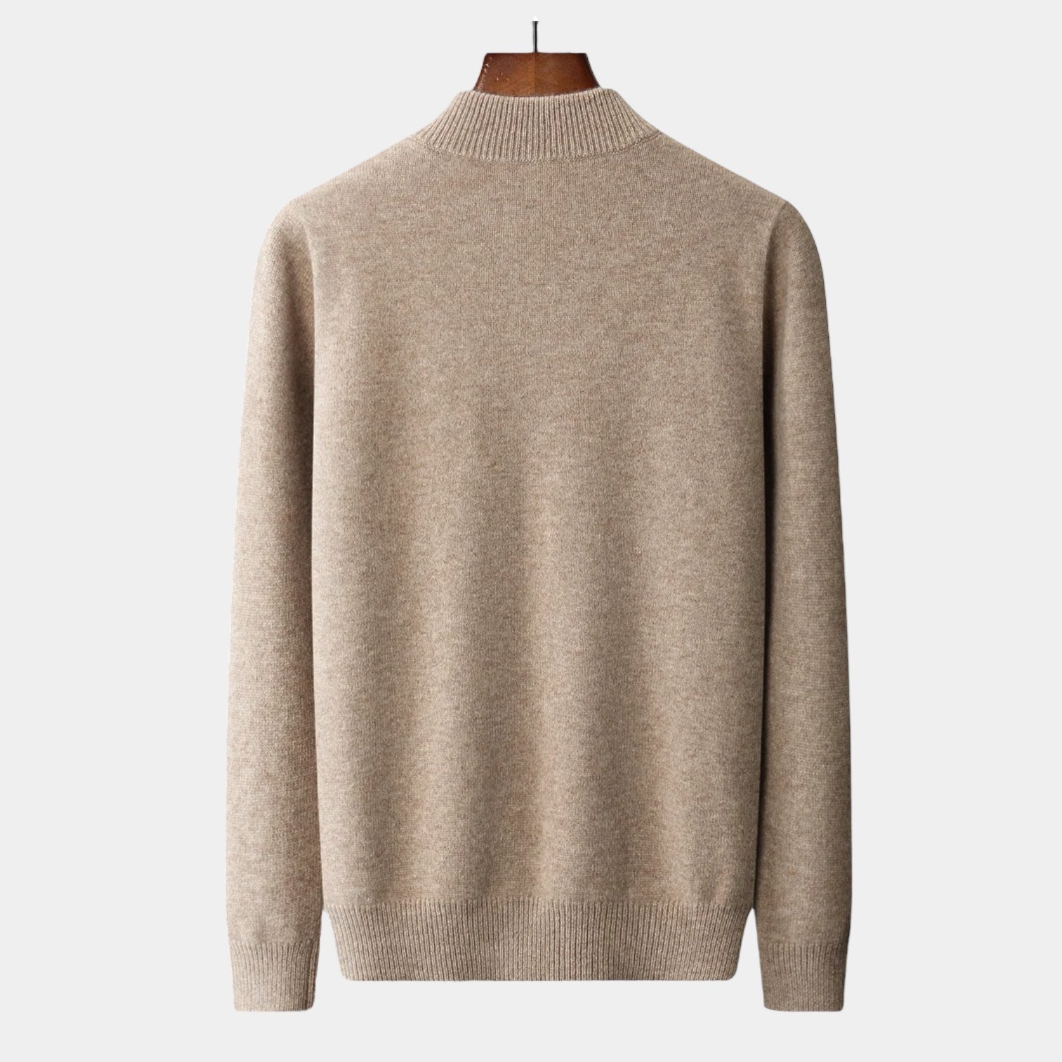Pull zippé en laine mérinos Old Money