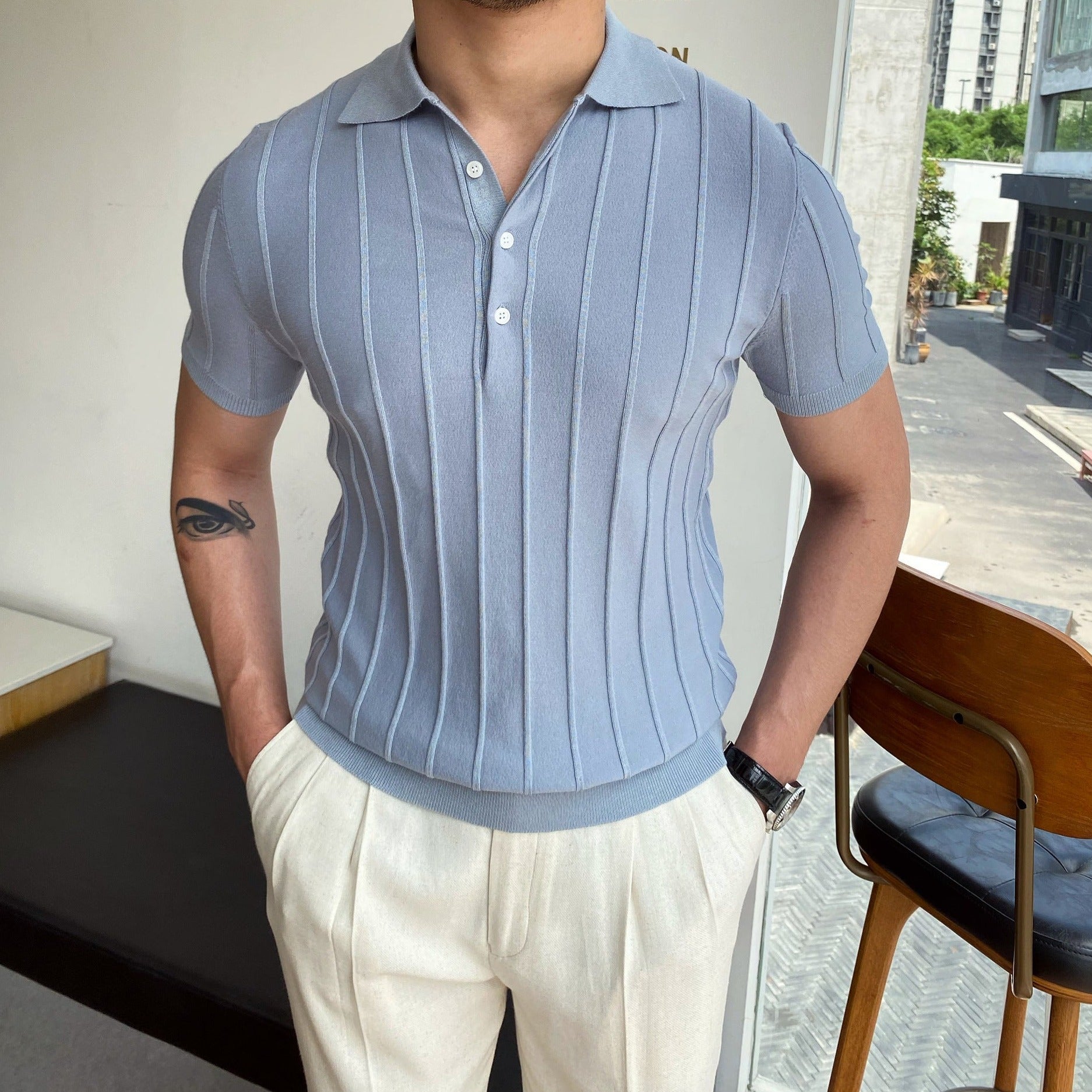Striped Old Money Polo